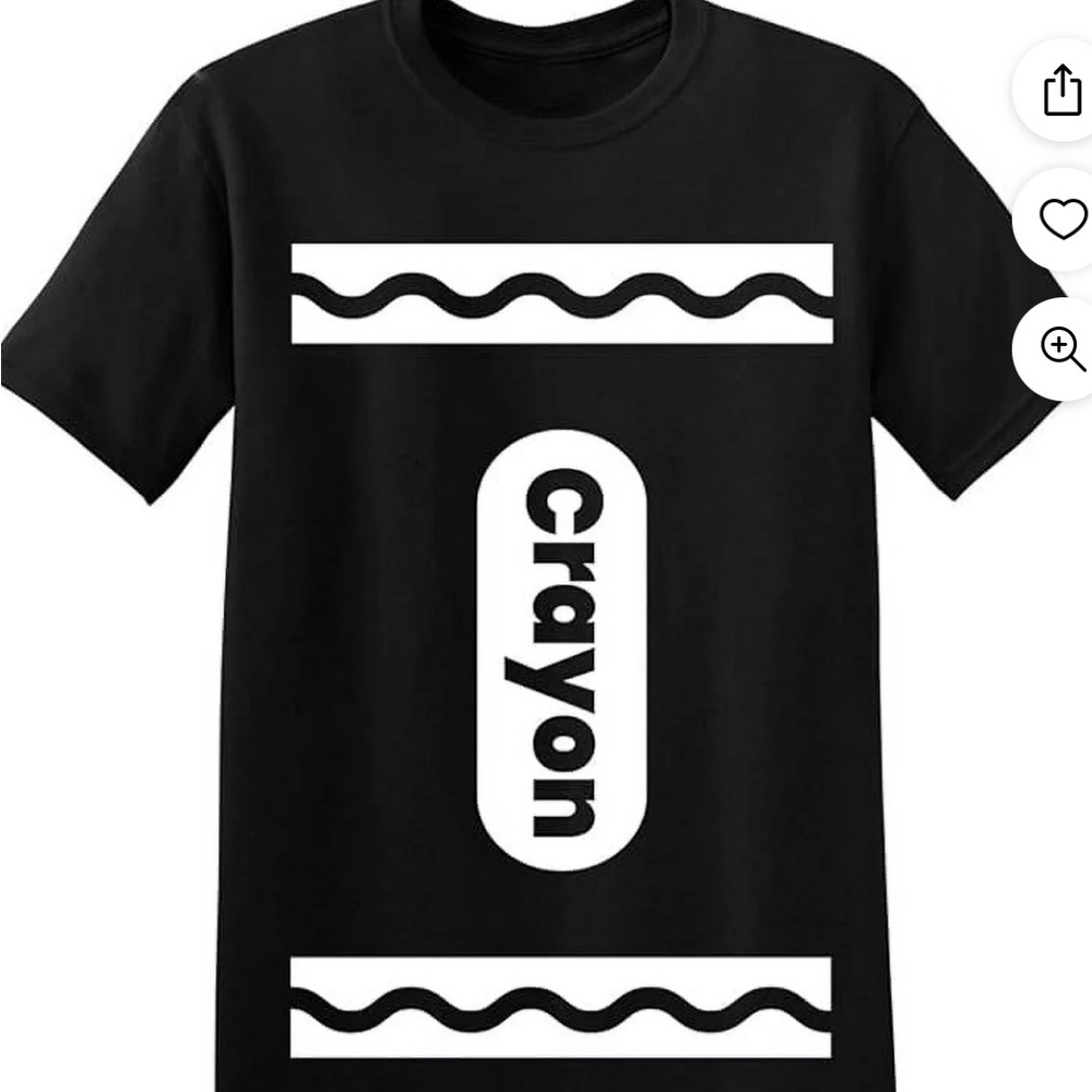 Black Large Crayola Crayon Cotton Tshirt Halloween pair with black leggings